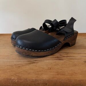 Lotta From Stockholm Low Wood Clog Mary Jane Black Boho Women’s 37 US 6.5